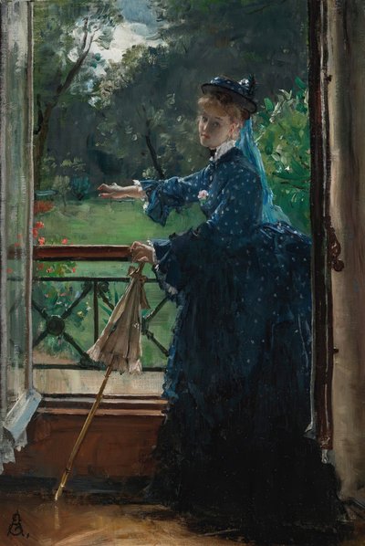 Mulher na varanda. de Alfred Emile Stevens
