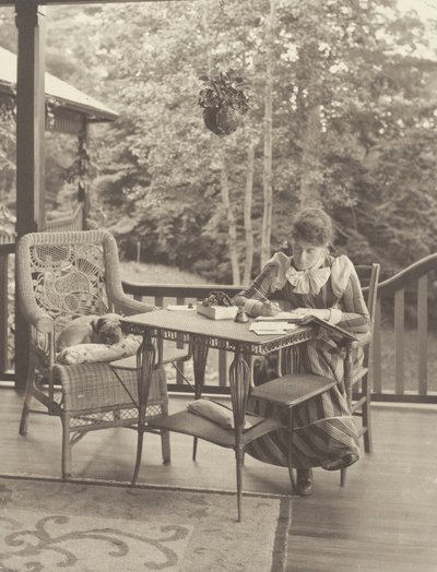 Na varanda, Oaklawn, Lake George de Alfred Stieglitz