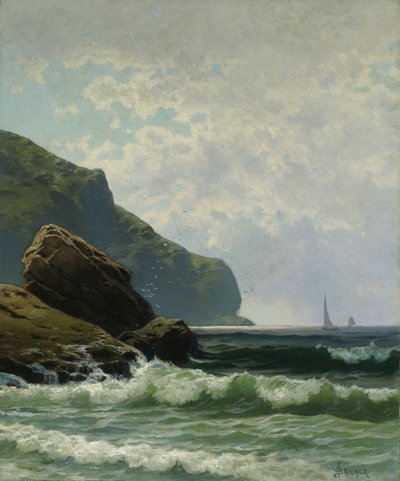 Paisagem marítima com barcos ao largo, de Alfred Thompson Bricher de Alfred Thompson Bricher