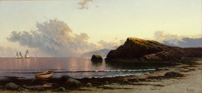 Pôr do sol na Costa 1885 (Óleo sobre tela) de Alfred Thompson Bricher