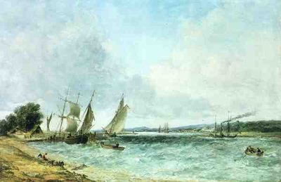 Paisagem marítima inglesa (óleo sobre tela) de Alfred Vickers