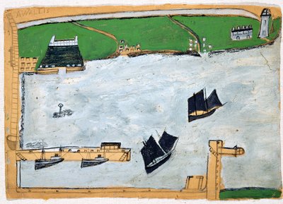 Mount&39;s Bay com St. Michael&39;s Mount (óleo e giz de cera a bordo) de Alfred Wallis