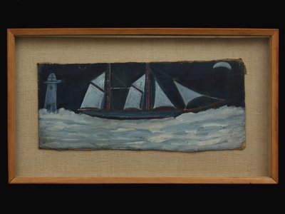 Arrastão na costa da Cornualha, c.1930 de Alfred Wallis