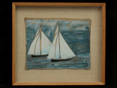 Dois barcos à vela, c.1930 de Alfred Wallis