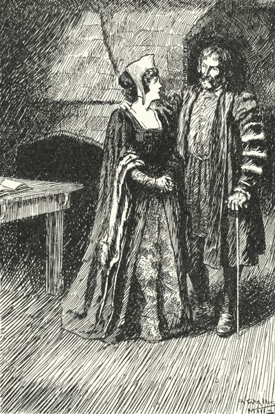Margaret Roper, filha mais velha de Sir Thomas More, visitando seu pai na prisão, 1535 de Alfred Wallis Mills