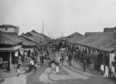 Cena típica da rua em Native Quarters, Colombo, c1890, 1910 de Alfred William Amandus Plate