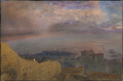 Baía de Nápoles - uma terra de fogo latente de Alfred William Hunt
