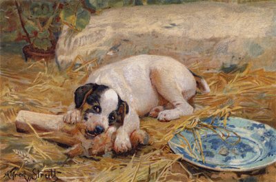 Quanto mais perto do osso, mais doce é a carne (cromolitografia) de Alfred William Strutt