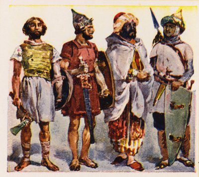 Ibéricos, celtas e mouros (litografia a cores) de Alfredo Roque Gameiro