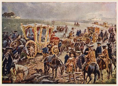 O rei João V de Portugal desloca-se à fronteira espanhola de Alfredo Roque Gameiro