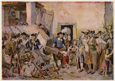 Pessoas atiradas para a pobreza que penhoram os seus pertences, Portugal de Alfredo Roque Gameiro