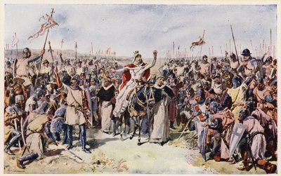 Rainha Santa Isabel de Portugal na Batalha de Alvalade de Alfredo Roque Gameiro