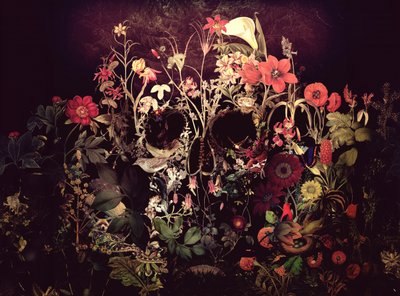 Crânio floral sombrio de Ali Gulec