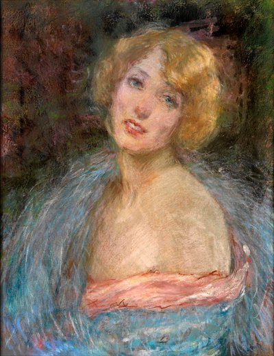 Rapariga loira com Boa de Alice Pike Barney
