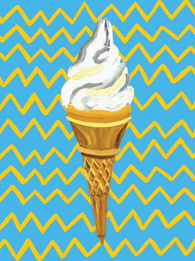 Cone de gelado colorido de Alice Straker