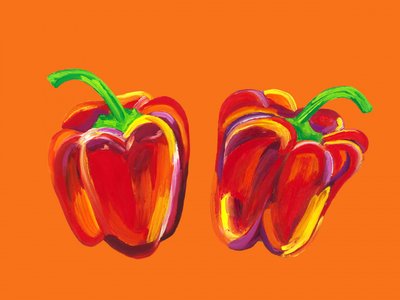Pimentos vermelhos vibrantes de Alice Straker
