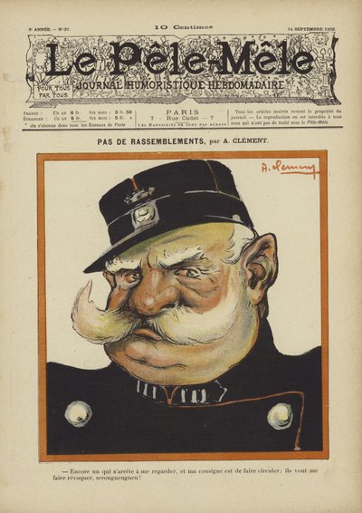 Sem comícios Ilustração para o Pelé-Mele, 1902 de Aline Clement