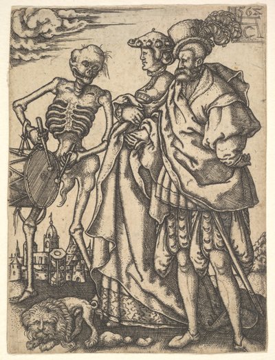 Casal e morte com tambor, de The Dance of Death. de Allaert Claesz