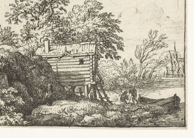 Paisagem com cabana de pescador de Allaert van Everdingen