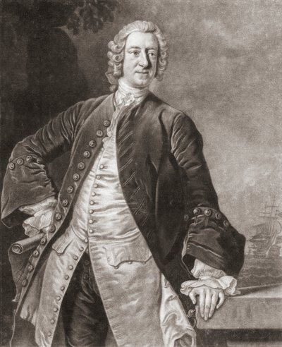 Almirante Edward Boscawen. Retrato. de Allan (after) Ramsay