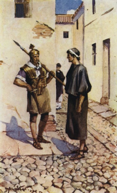 Alban e o Padre (lito colorido) de Allan (after) Stewart