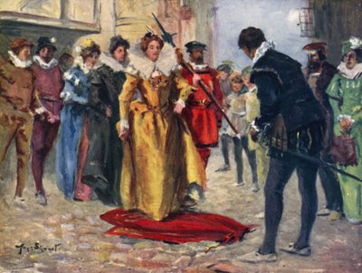 Raleigh Tirou o seu Manto Gay e Colocou-o através do Miry Patch (cor litho) de Allan (after) Stewart