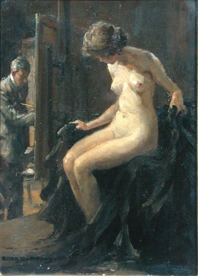 O Estúdio (óleo sobre painel) de Allan Douglas Davidson