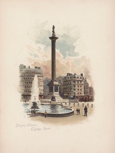 Londres familiar: Coluna de Nelsons, Trafalgar Square (litografia a cores) de Allan F. Barraud