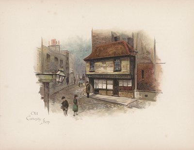 Londres familiar: Old Curiosity Shop (litografia a cores) de Allan F. Barraud