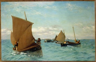 Luggers pegando amarras, 1886 de Allan J. Hook