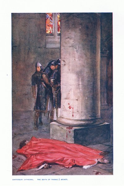 Catedral de Canterbury: A morte de Thomas A Beckett, ilustração de 