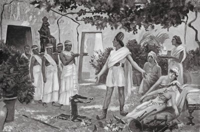 Cura da princesa hitita que estava possuída por um demónio (litografia) de Allan Stewart