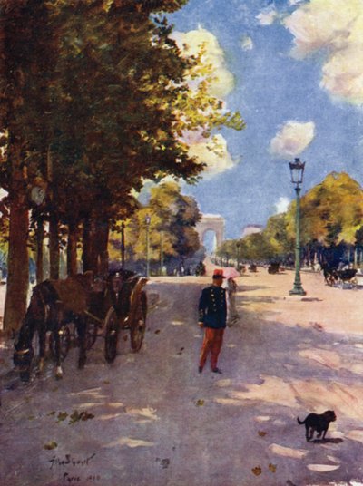 Paris: Champs-Elysees and the Arc de Triomphe (cor litho) de Allan Stewart