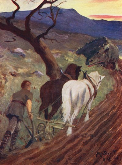 O filho do homem forte do bosque (litografia a cores) de Allan Stewart