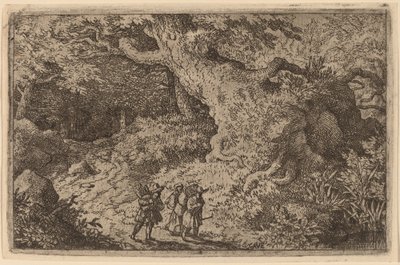 Uma floresta densa de Allart van Everdingen