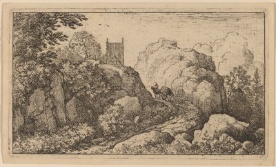 Carrinho em uma passagem estreita, provavelmente c. 16451656. de Allart van Everdingen