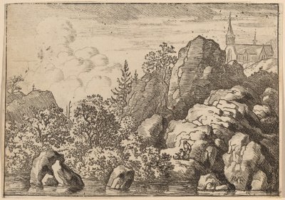 Igreja em uma colina, provavelmente c. 16451656. de Allart van Everdingen