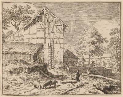 Casa de campo com duas escadas, provavelmente c. 16451656. de Allart van Everdingen