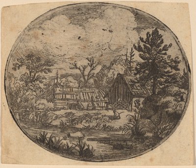 Hamlet na margem de um rio de Allart van Everdingen