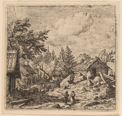 Hamlet em terreno montanhoso de Allart van Everdingen