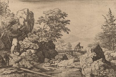 Cavaleiro em uma ponte, provavelmente c. 16451656. de Allart van Everdingen