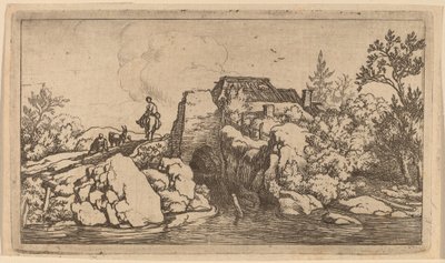 Cavaleiro em uma ponte de pedra de Allart van Everdingen