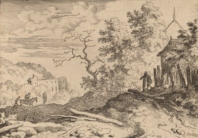 Cabana com os restos de uma cerca viva, provavelmente c. 16451656. de Allart van Everdingen