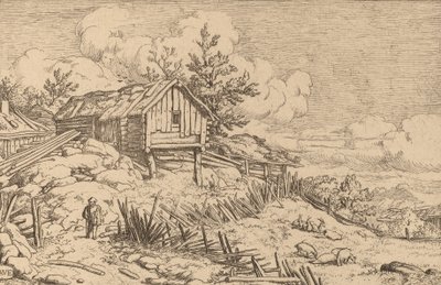 Homem perto da entrada de uma sebe em ruínas, provavelmente c. 16451656. de Allart van Everdingen