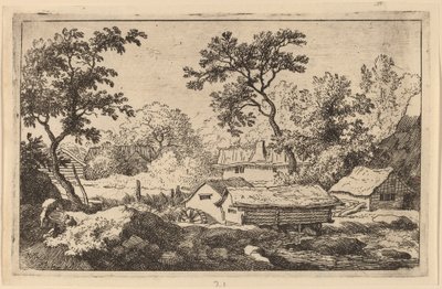Moinho abaixo de uma cachoeira, provavelmente c. 16451656. de Allart van Everdingen