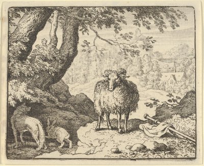 Renard convence o coelho a entrar em sua toca e o mata, 1650-75. de Allart van Everdingen