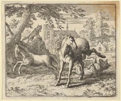 Renard vai com o texugo ao tribunal para apaziguar a raiva do leão, 1650-75. de Allart van Everdingen
