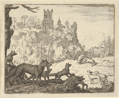 Renard sai com o texugo, 1650-75. de Allart van Everdingen