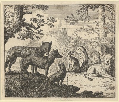 Os pais de Renard pedem para se retirar da corte, de "Renard, a Raposa", de Hendrick van Alcmar de Allart van Everdingen