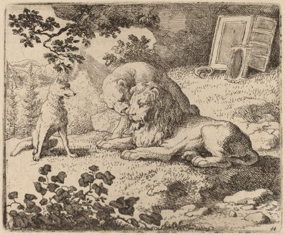Reynard Descreve os Tesouros Perdidos, provavelmente c. 16451656. de Allart van Everdingen